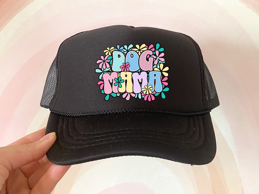 Dog Mama Floral Hat/Pocket Transfers DTF