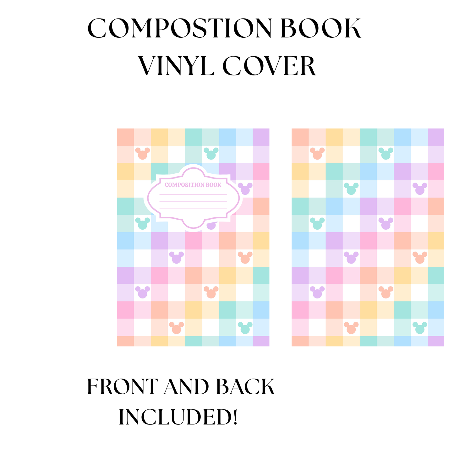 Rainbow Mouse Composition Notebook Vinyl Cover