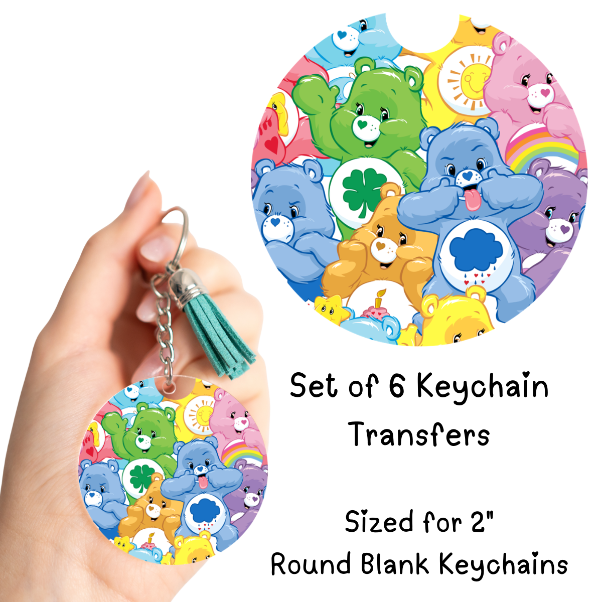Colorful Bears Keychain Transfer Set of 6