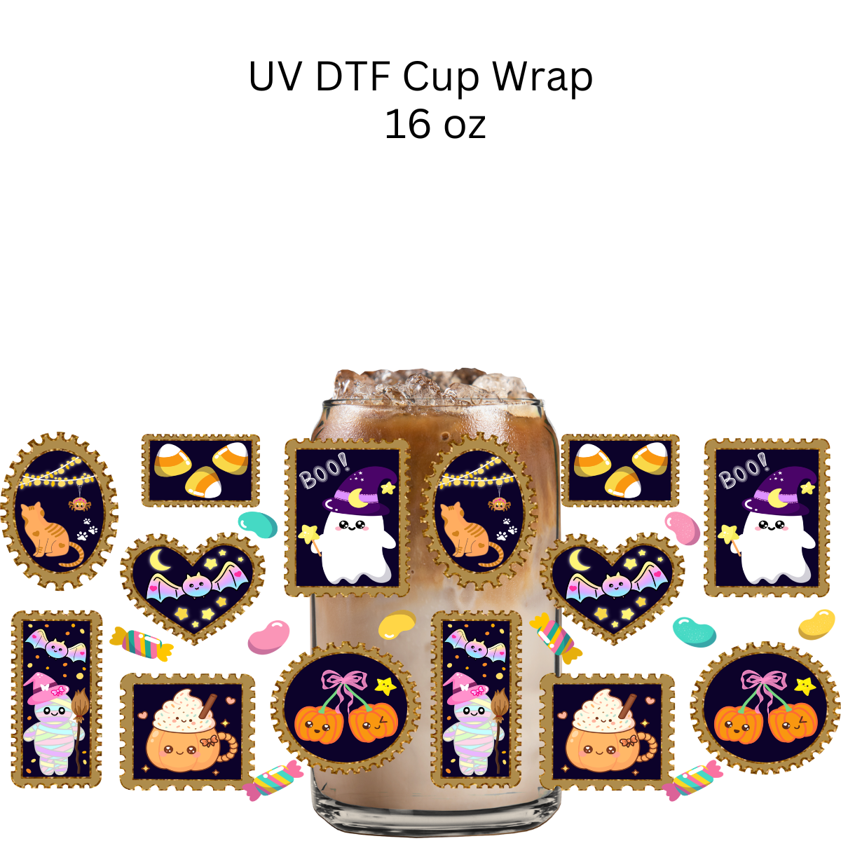 Halloween Things Frames UV DTF Cup Wrap