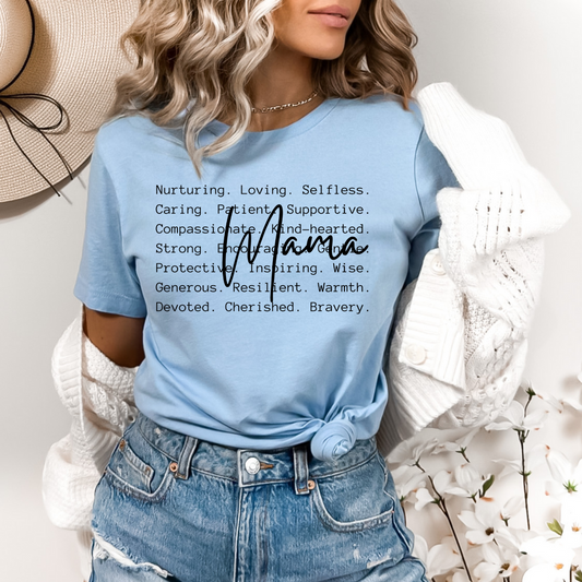 Mama Description SINGLE COLOR DTF TRANSFER