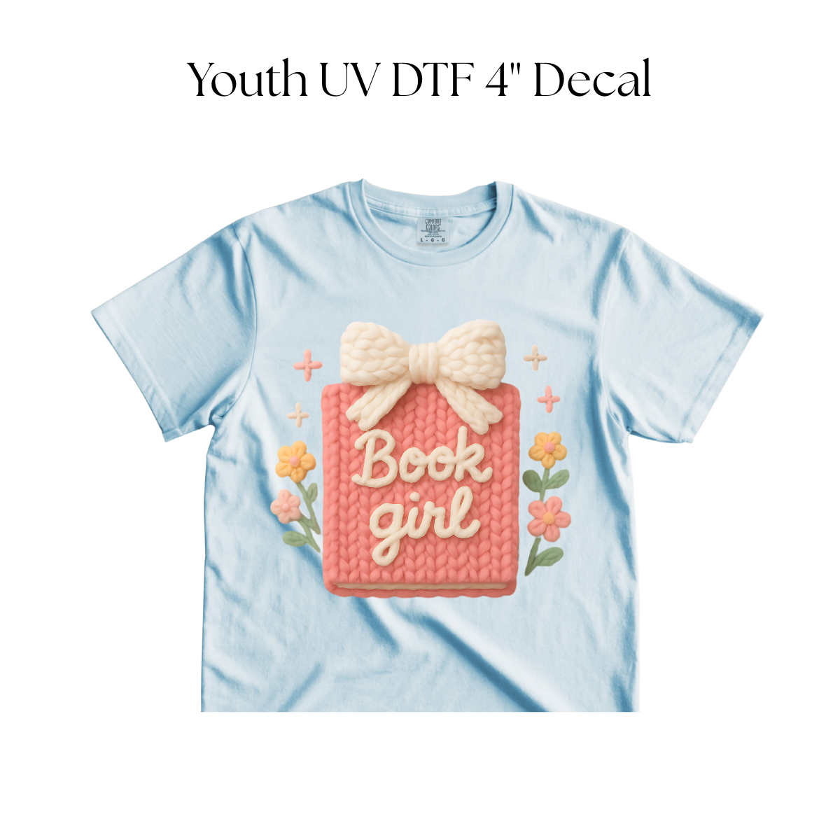 YOUTH Book Girl Faux Yarn DTF Transfer