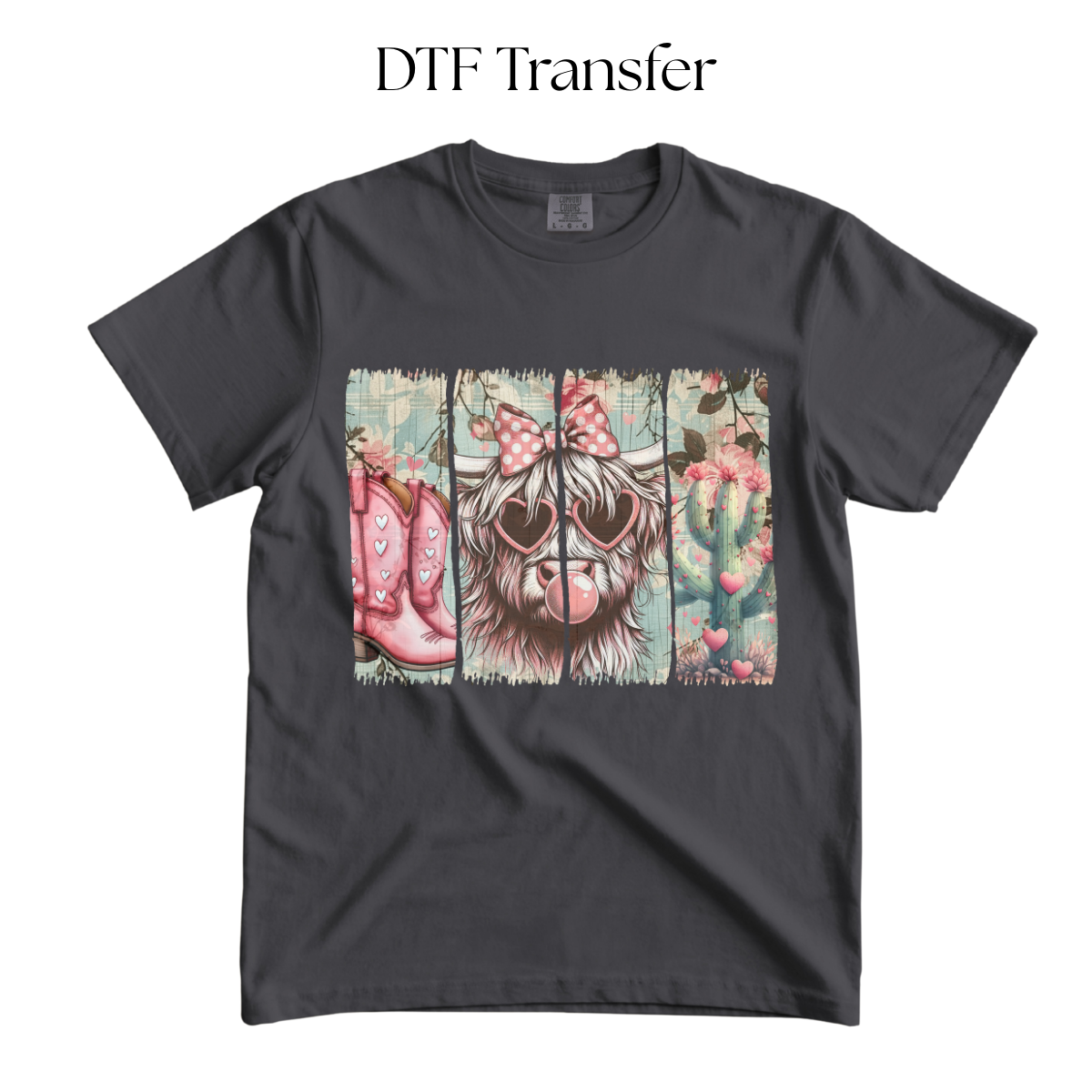 Western Valentine Cow DTF Transfer