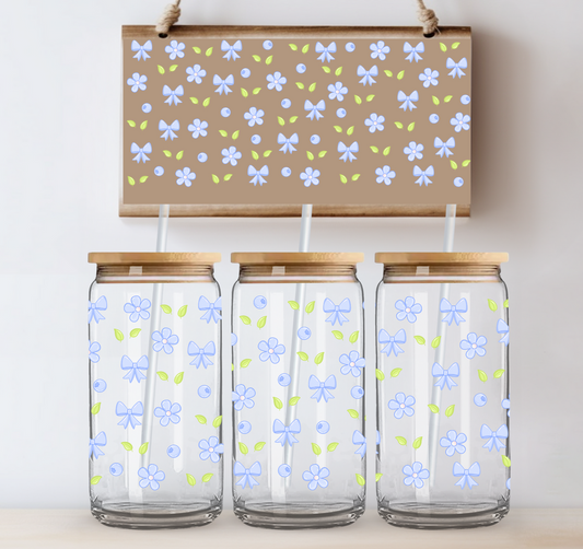 Blueberry Bows UV DTF Cup Wrap
