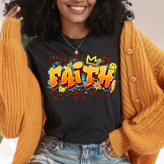Faith Yellow Graffiti DTF TRANSFER