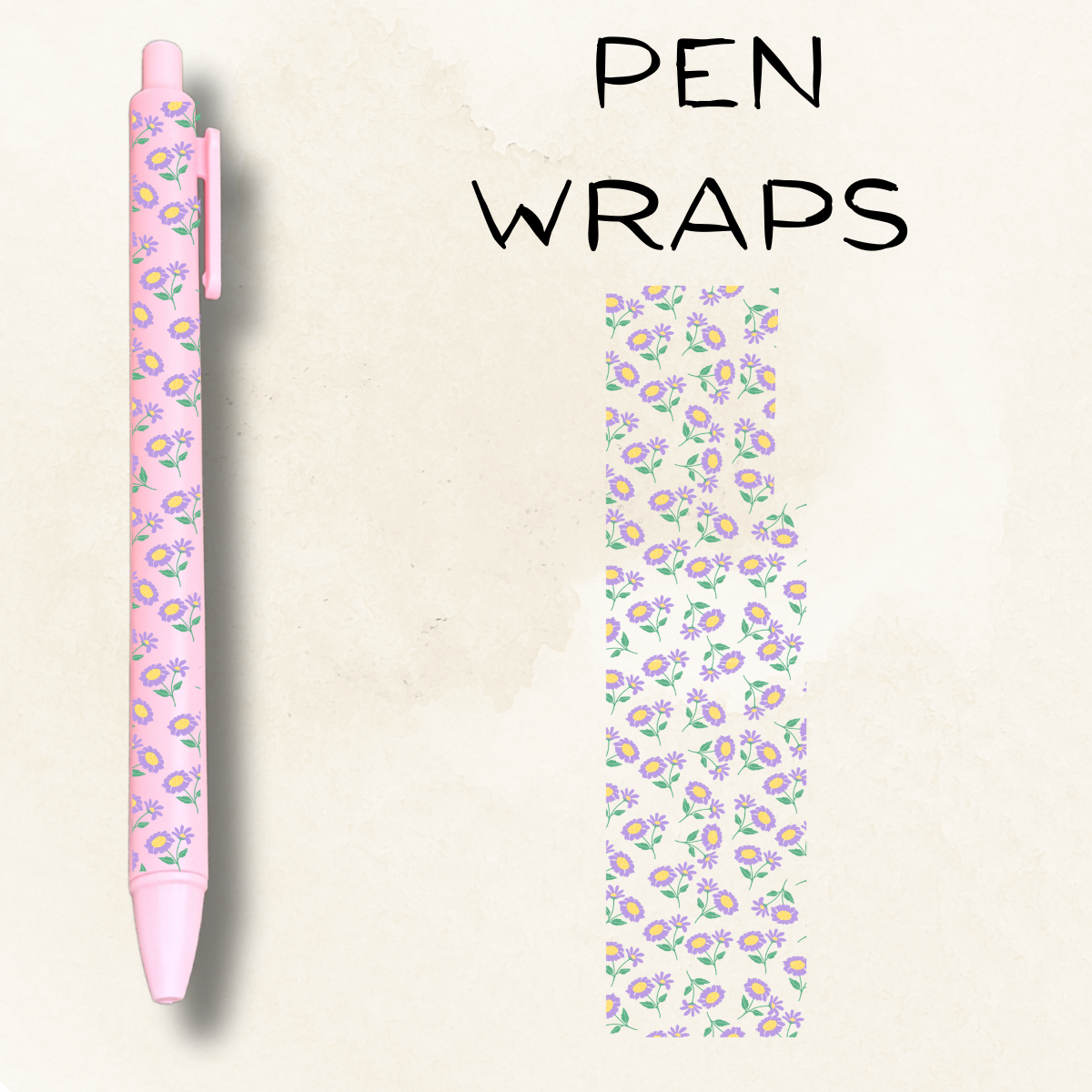 Small Purple Flowers UV DTF Wrap For Ballpoint Pen