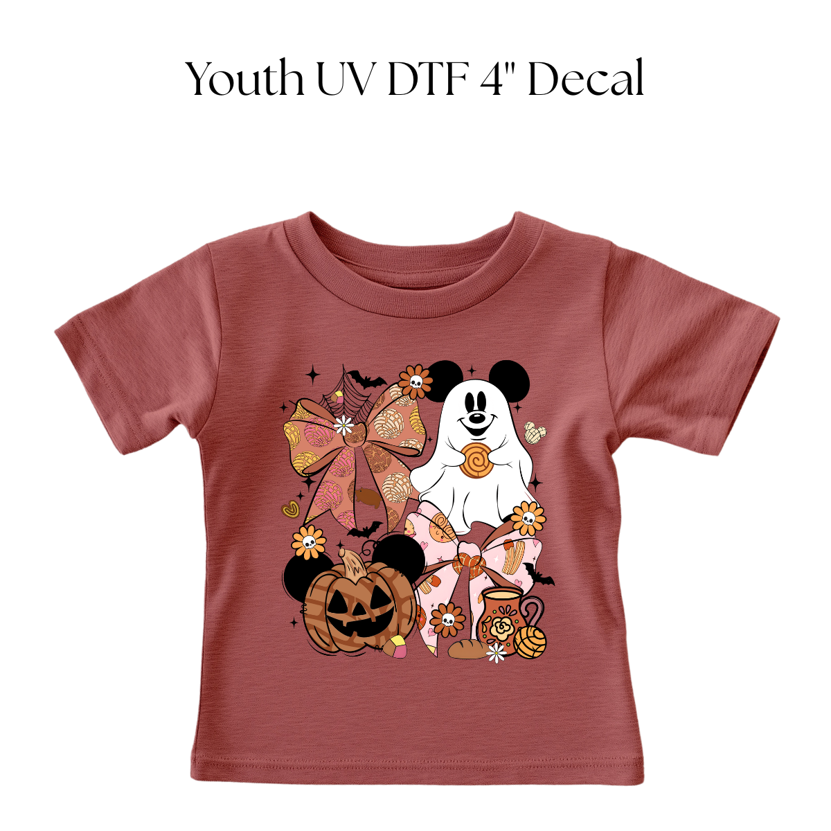 YOUTH Ghost Mouse Bows Pan Dulce DTF Transfer