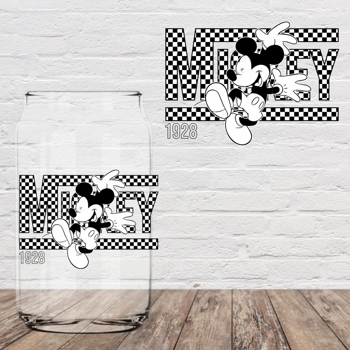 Checkered Mouse 4” UV DTF