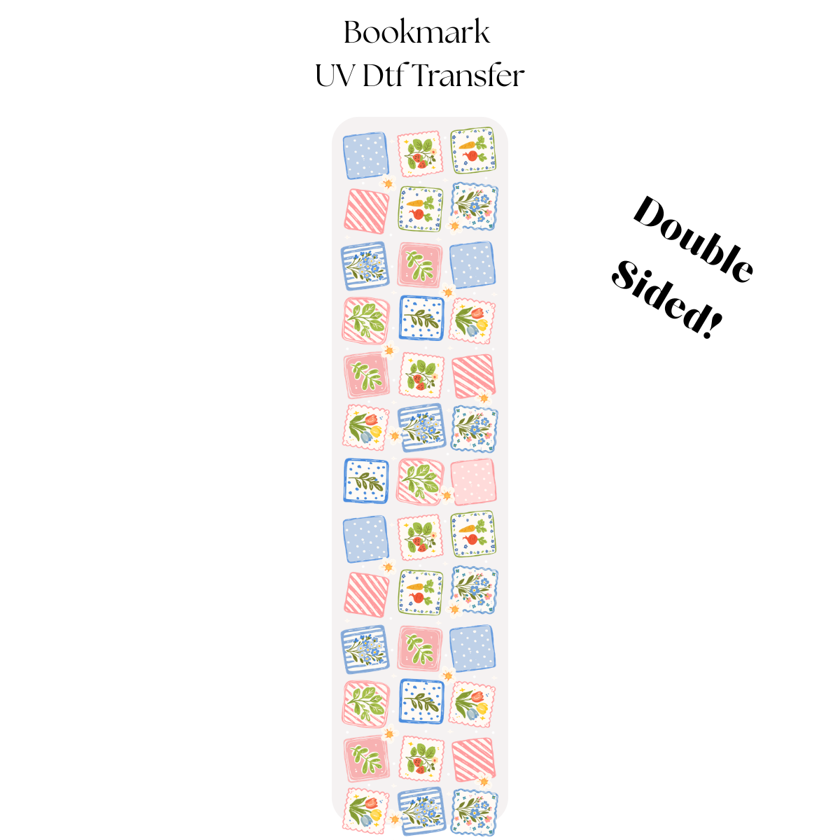 Flower Squares UV DTF Bookmark Transfer