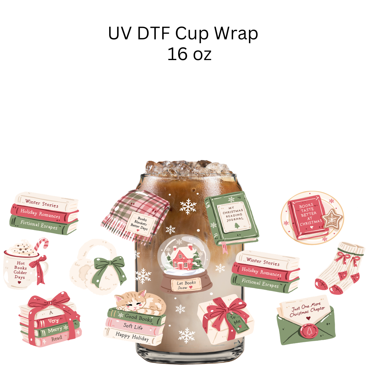 My Christmas Reading Journal UV DTF Cup Wrap
