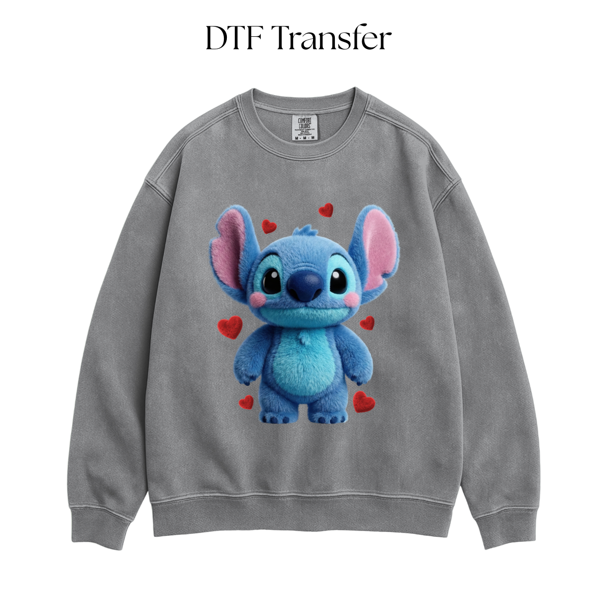 Valentine Blue Alien Faux DTF Transfer