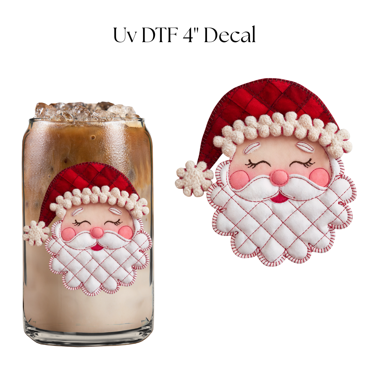 Santa Applique 4” UV DTF Decal