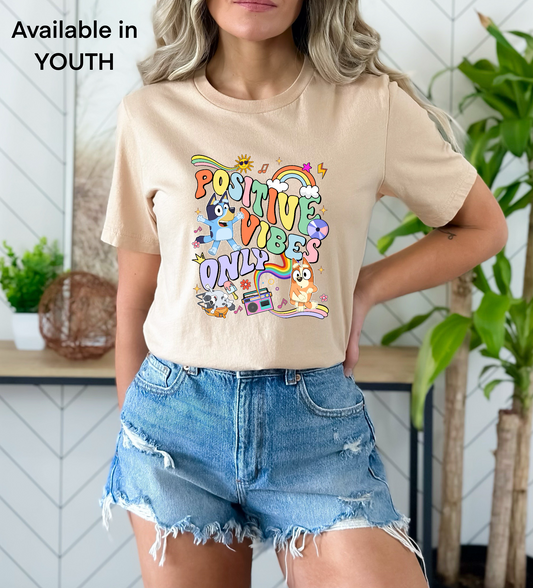 Blue Positive Vibes Only DTF Transfer