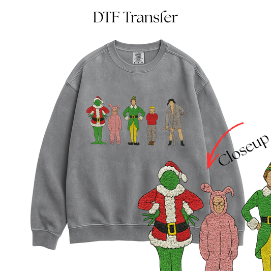 Christmas Characters Faux Patch DTF Transfer