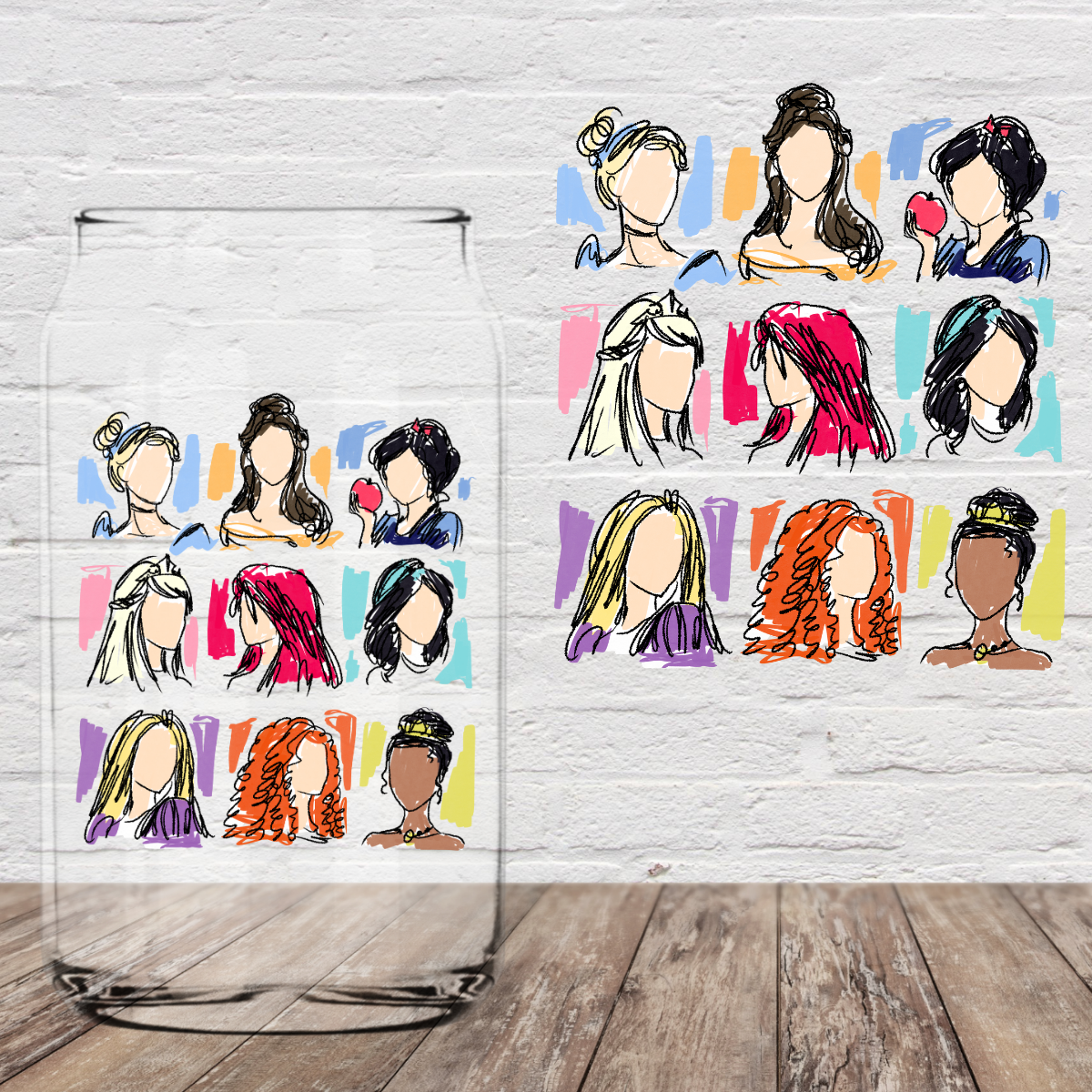 Princess Squares4" UV DTF (Print to Order)