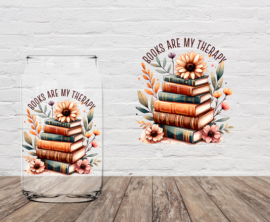 Books Are My Therapy 4" UV DTF