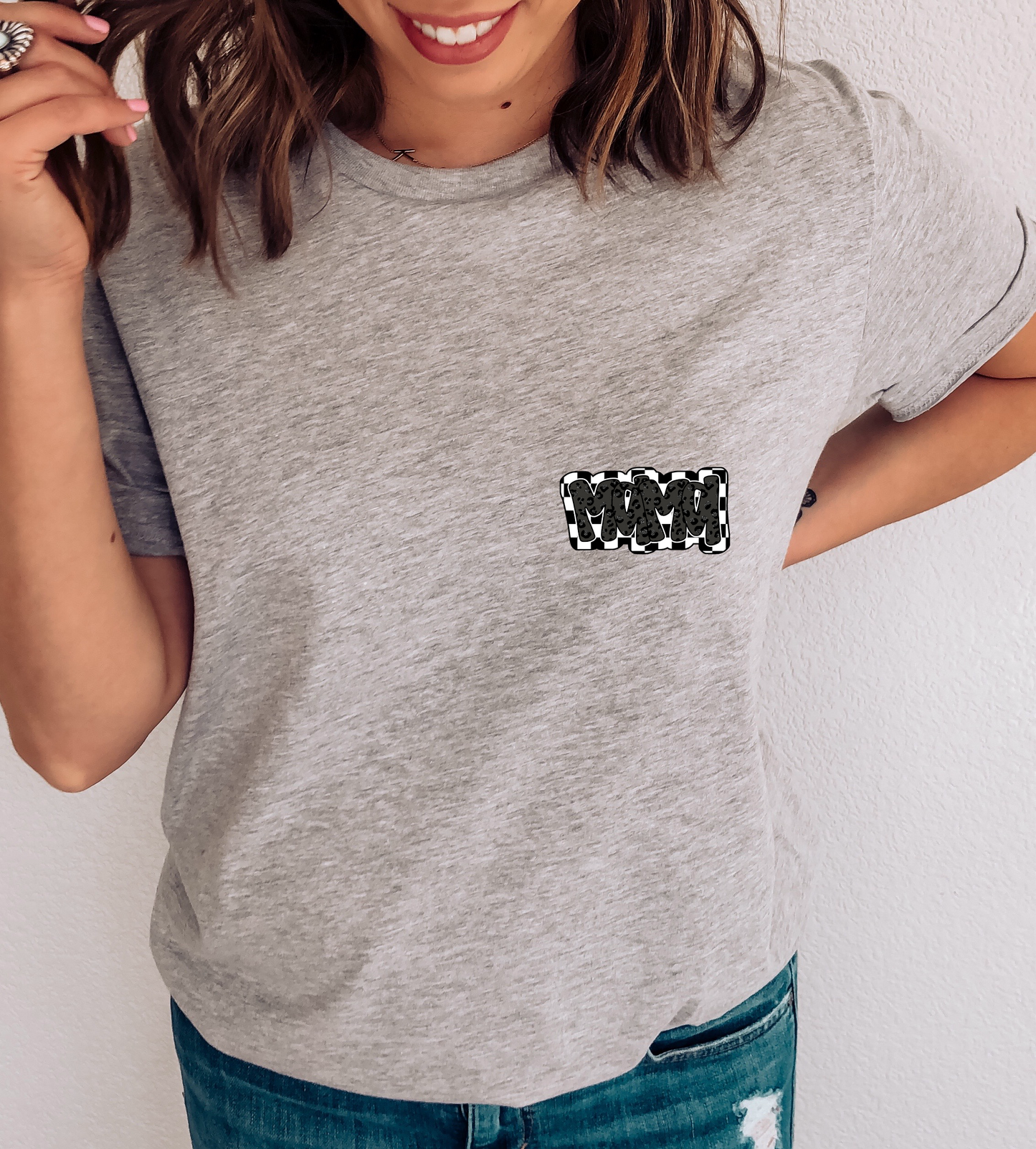 Mama Black Checkered DTF TRANSFER