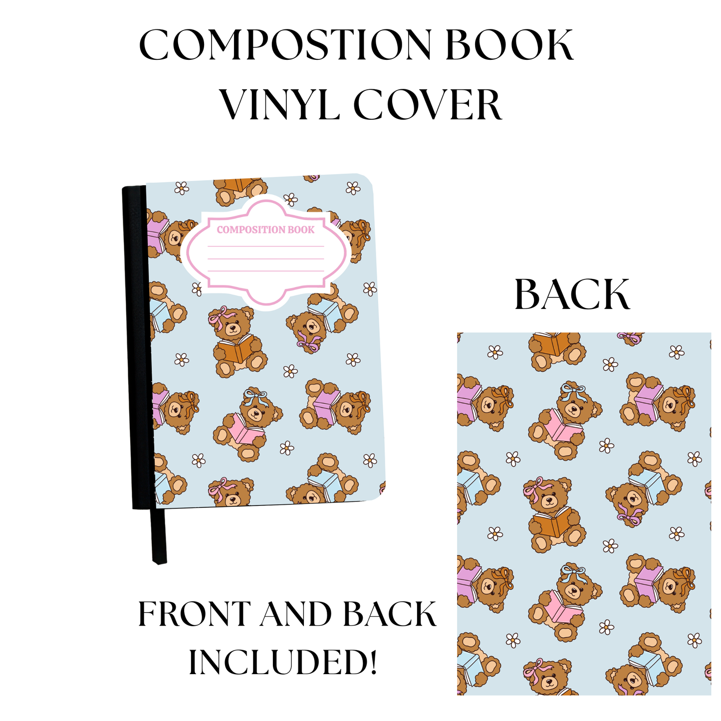 Bears Reading Composition Notebook Vinyl Cover