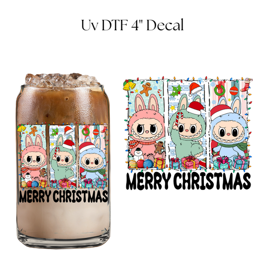 Bubu Merry Christmas 4" UV DTF