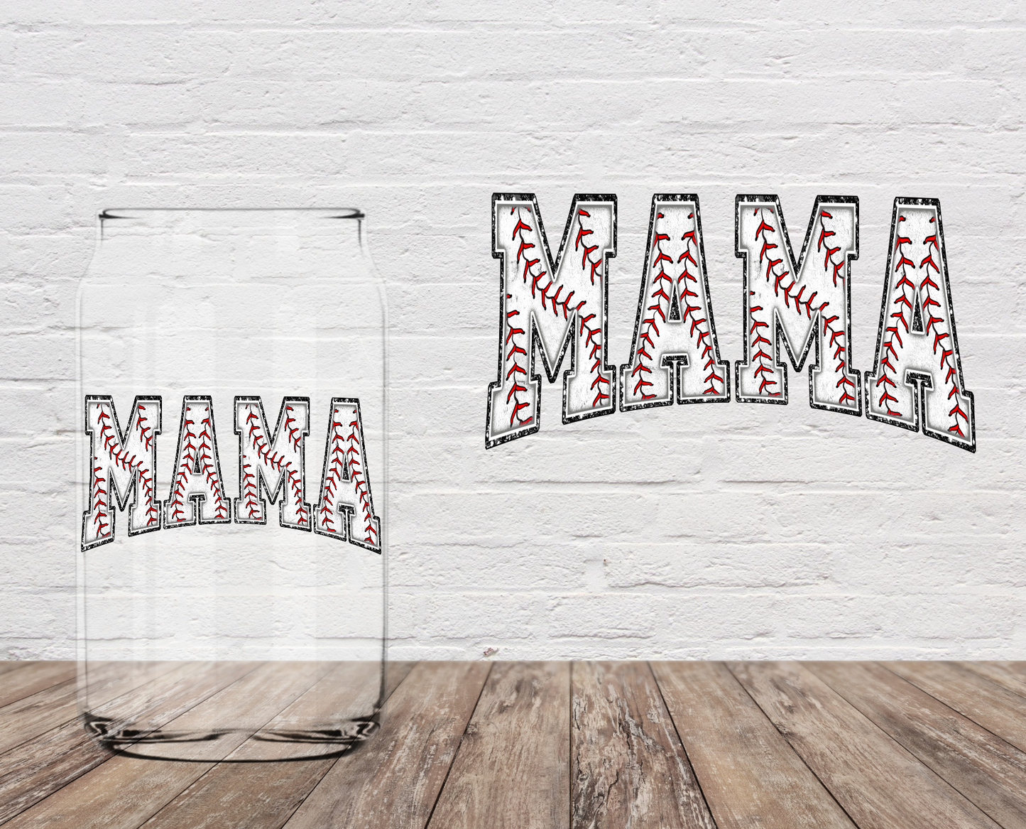 Mama Baseball Print 4" UV DTF