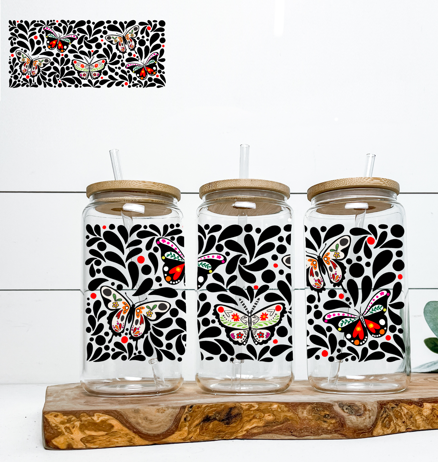 Butterfly Talavera Black UV Wrap DOUBLE SIDED