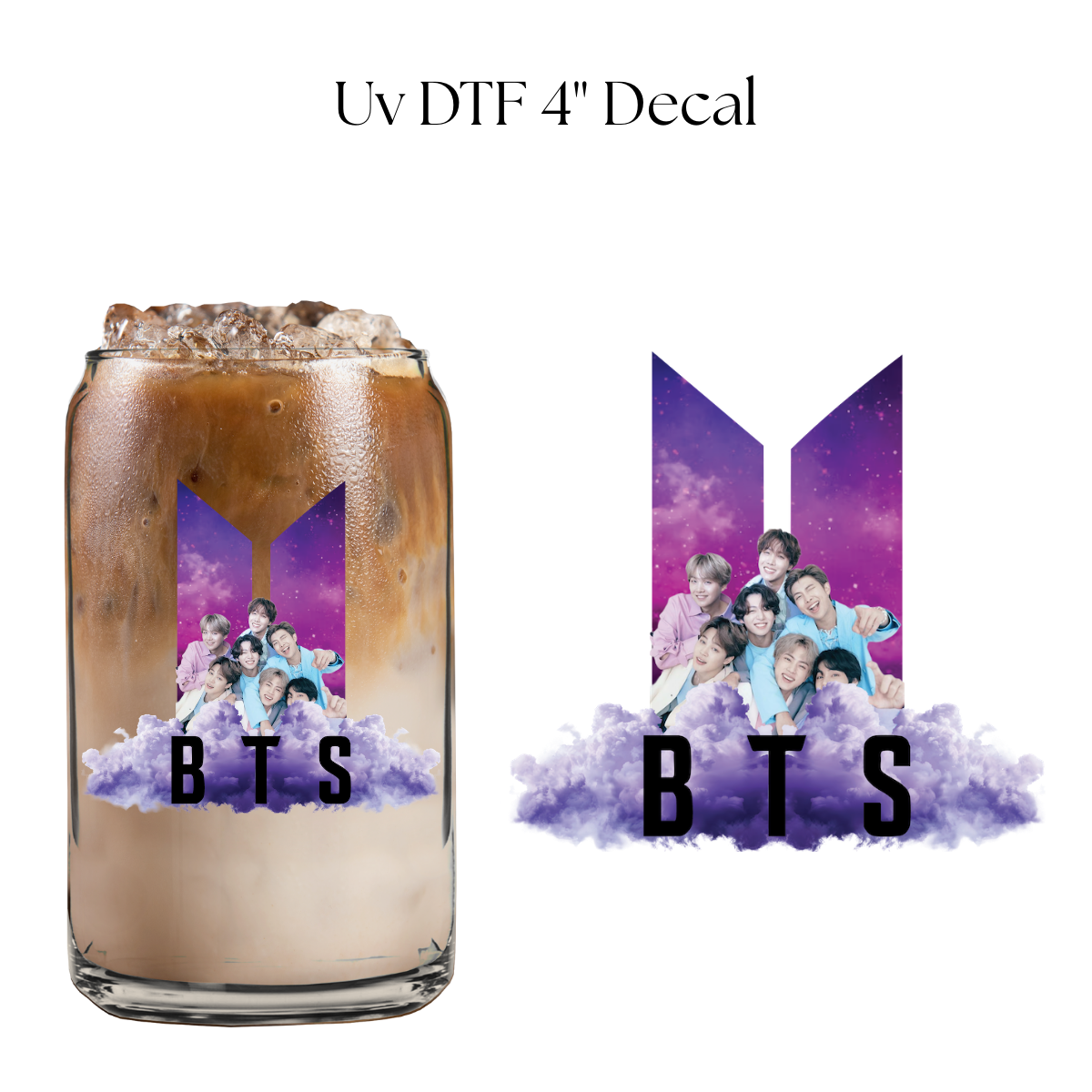 Purple Clouds 4” UV DTF Decal