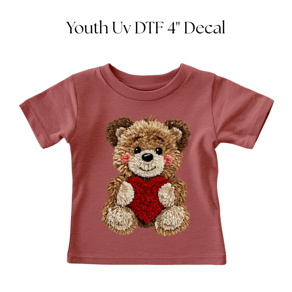 YOUTH Blushing Valentines Bear DTF Transfer