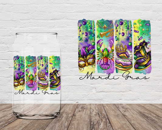 Mardi Gras 4 Squares 4" UV DTF LAST CHANCE