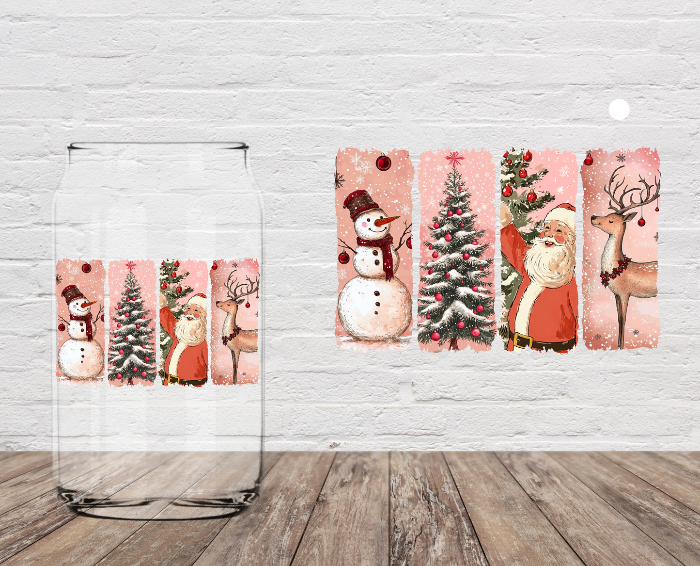GOOD Pink Vintage Christmas 4" UV DTF