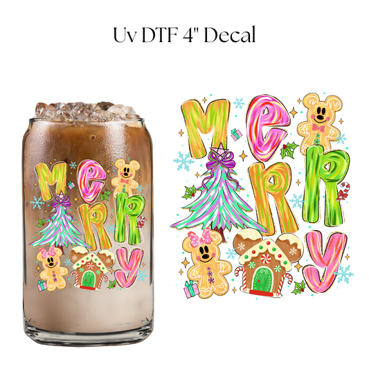 Merry Mouse Cookies 4” UV DTF Decal