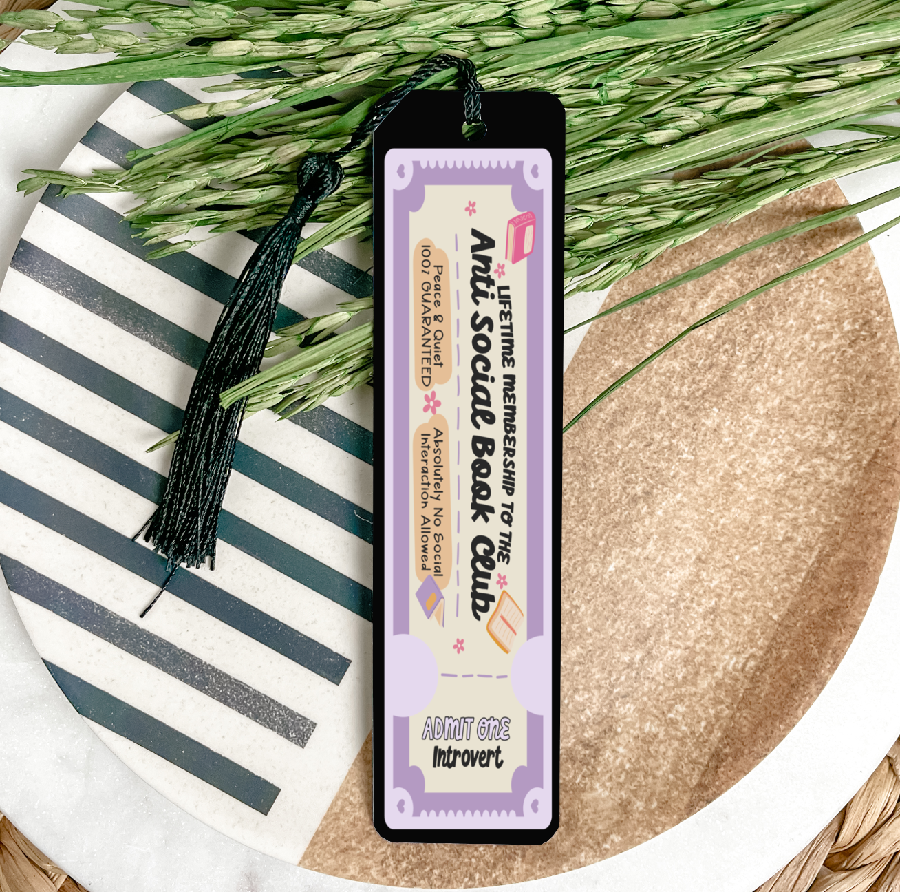 Anti Social Book Club Admit One Bookmark UV DTF Transfer