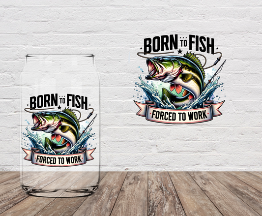 Born To Fish Splashing Fish 4" UV DTF
