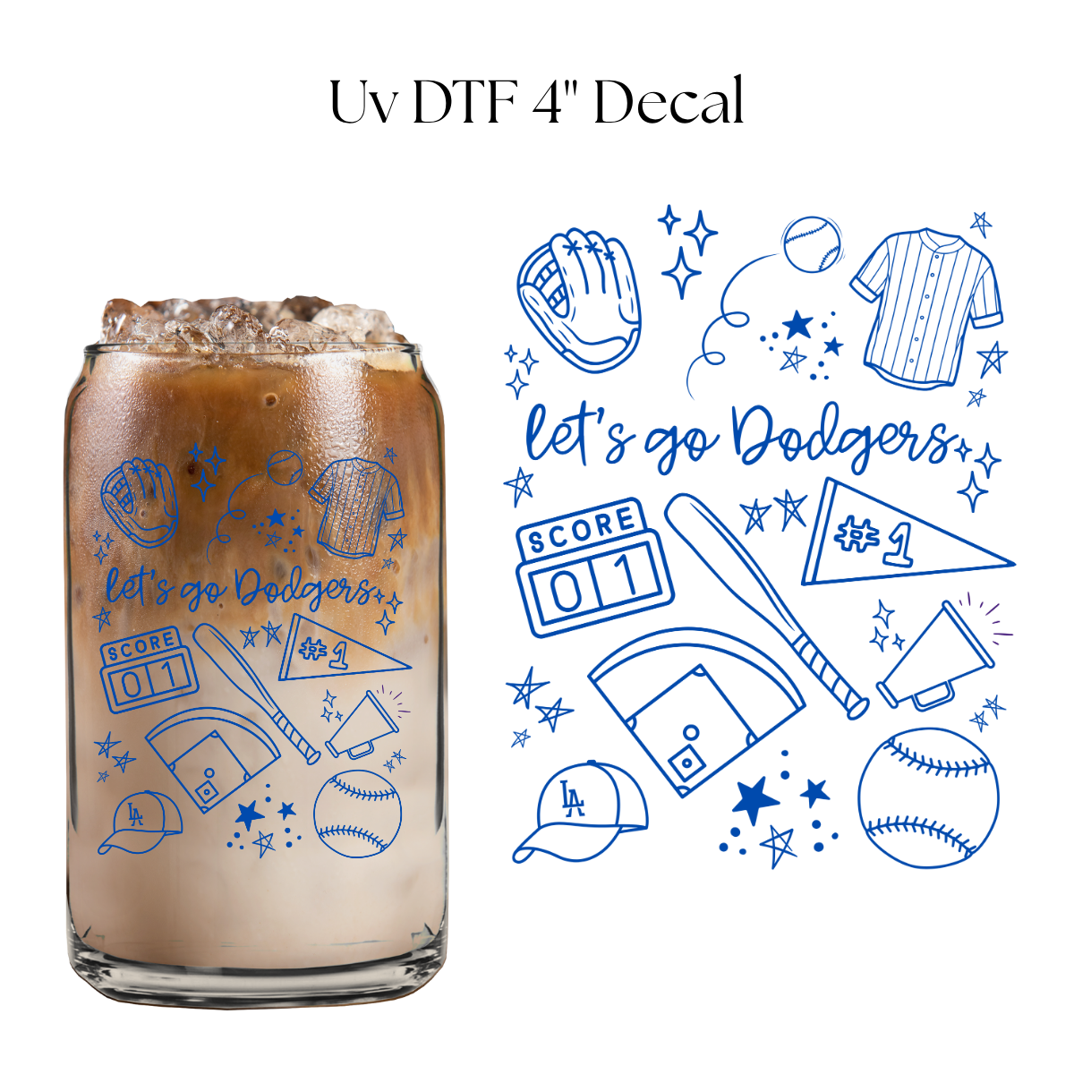 Let’s Go Dod Blue 4” UV DTF Decal