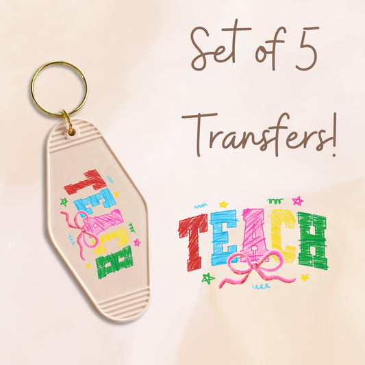 Teach Bright Colors MOTEL KEYCHAIN Transfer