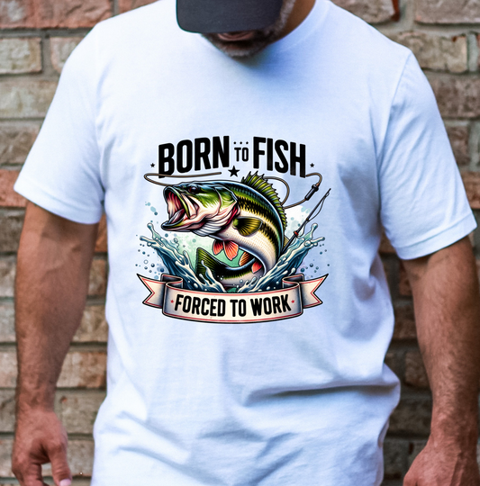 Born To Fish, Splashing Fish XL  DTF TRANSFER
