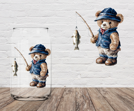 Bear Fishing 4" UV DTF