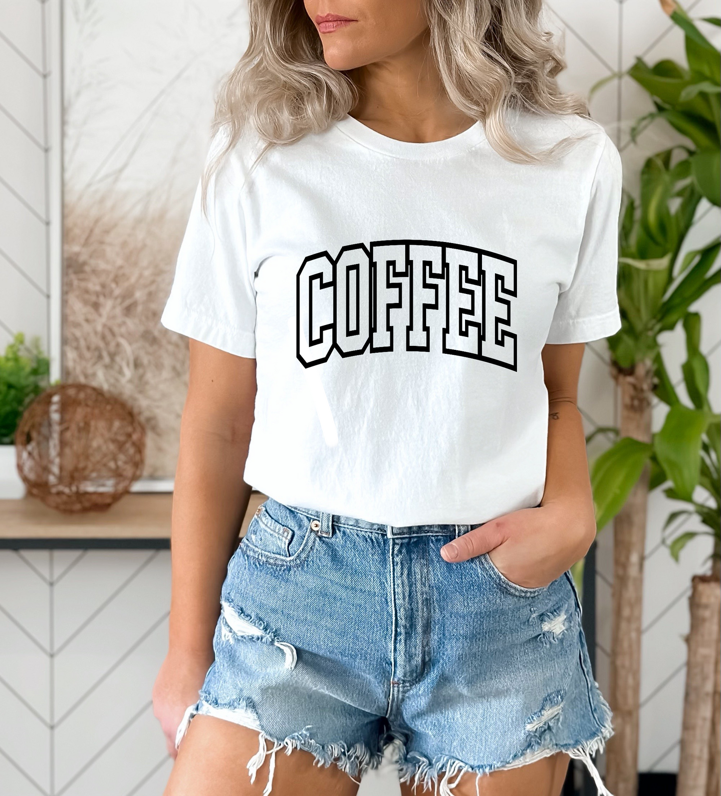 Coffee Outline Screen Print Transfer