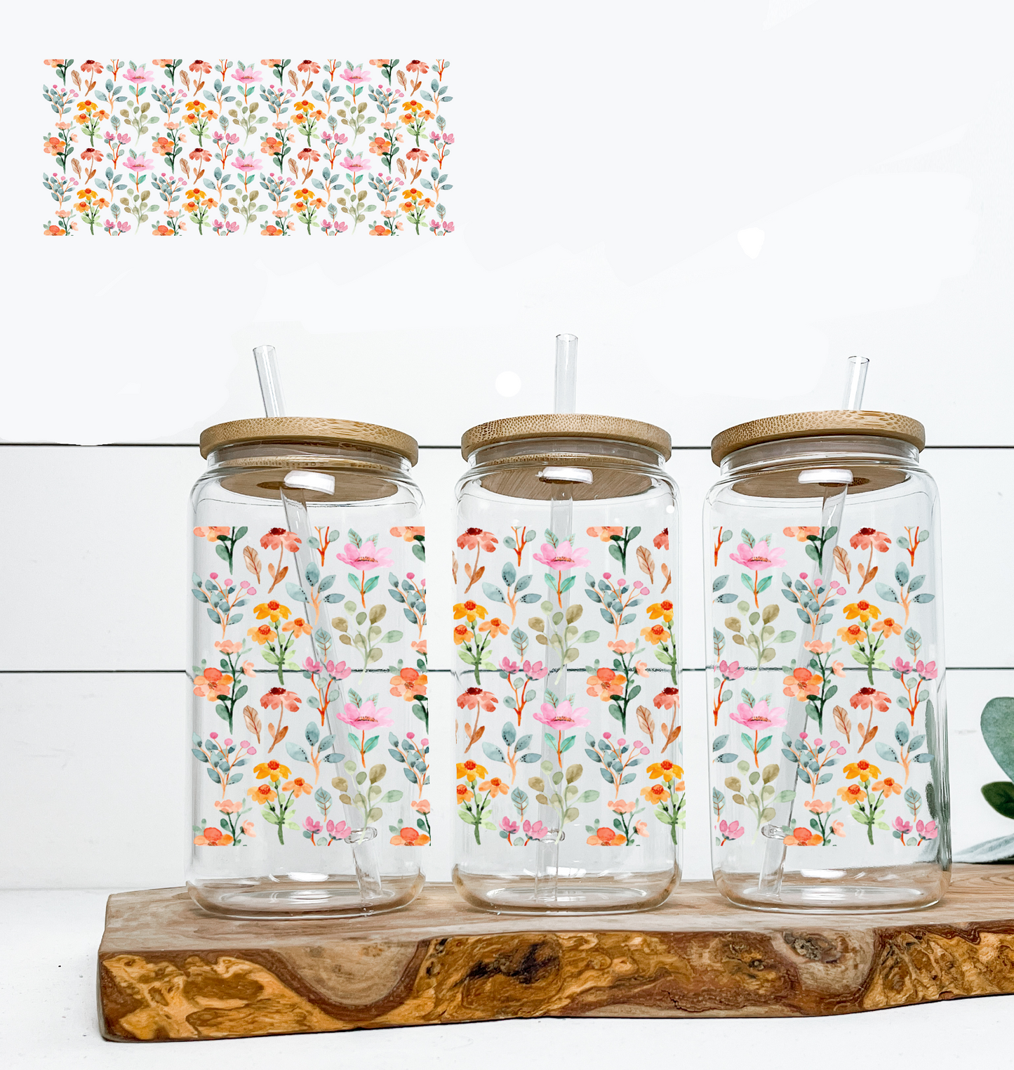 Flowers & Eucalyptus UV DTF Wrap DOUBLE SIDED