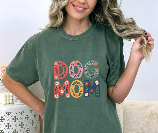 Dog Mom Floral Writing DTF Transfer