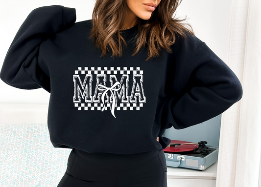 MAMA & MINI CHECKERED (WHITE) SINGLE COLOR DTF TRANSFER