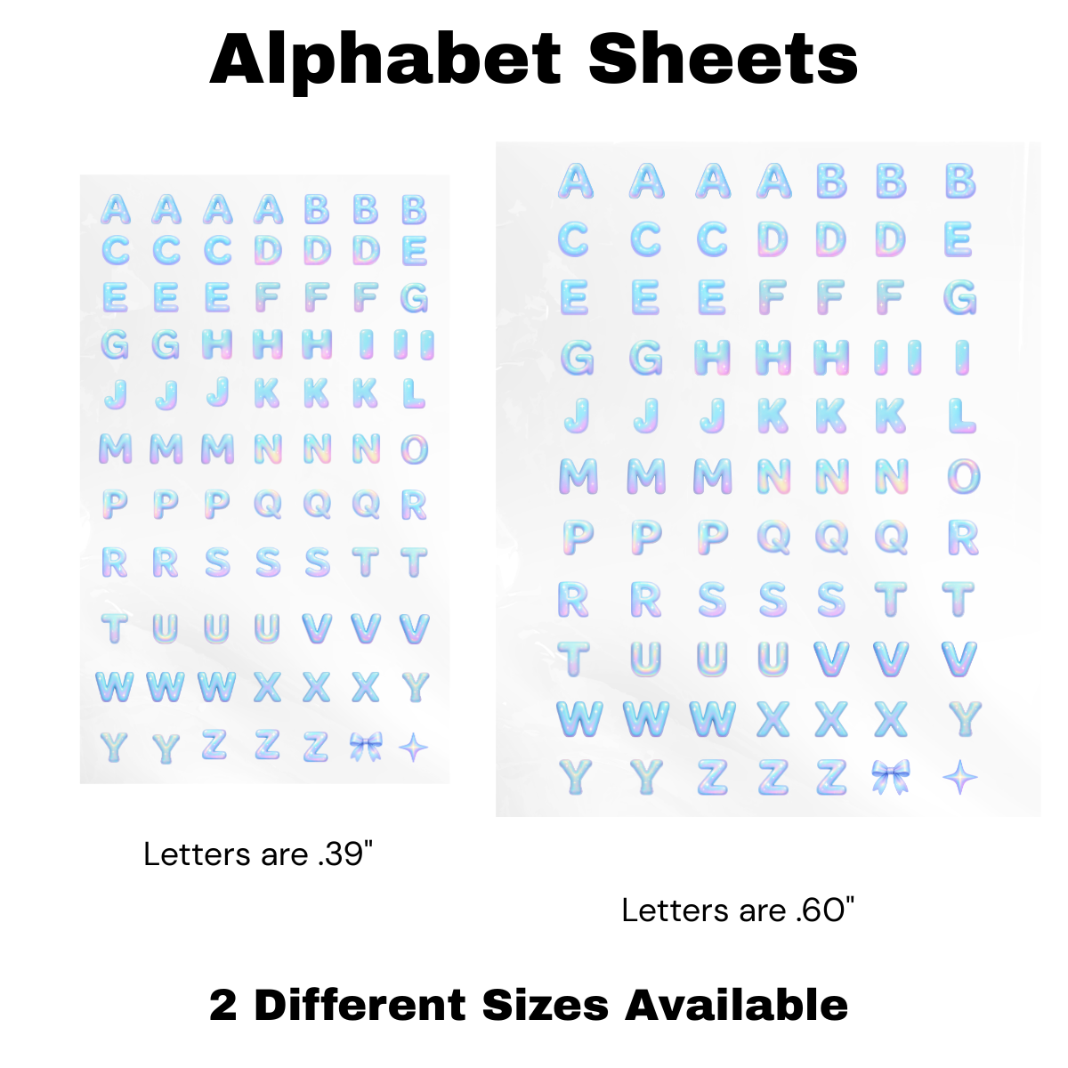 Pastel Galaxy Alphabet UV WRAP (TWO different Sizes)