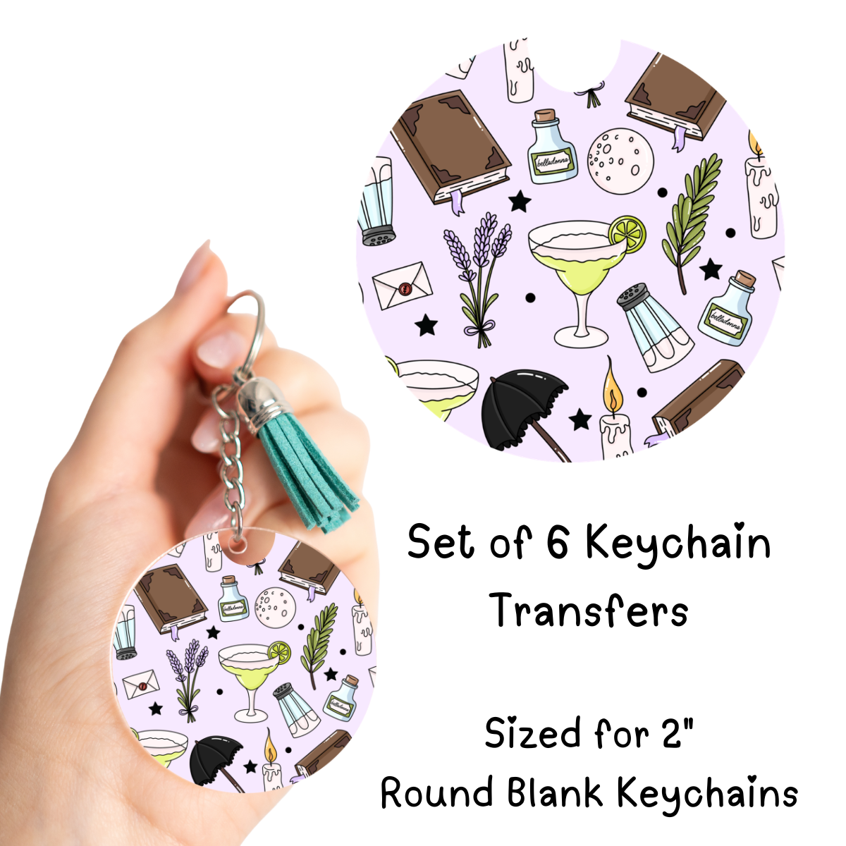 Practical Round Keychain Transfer Set of 6