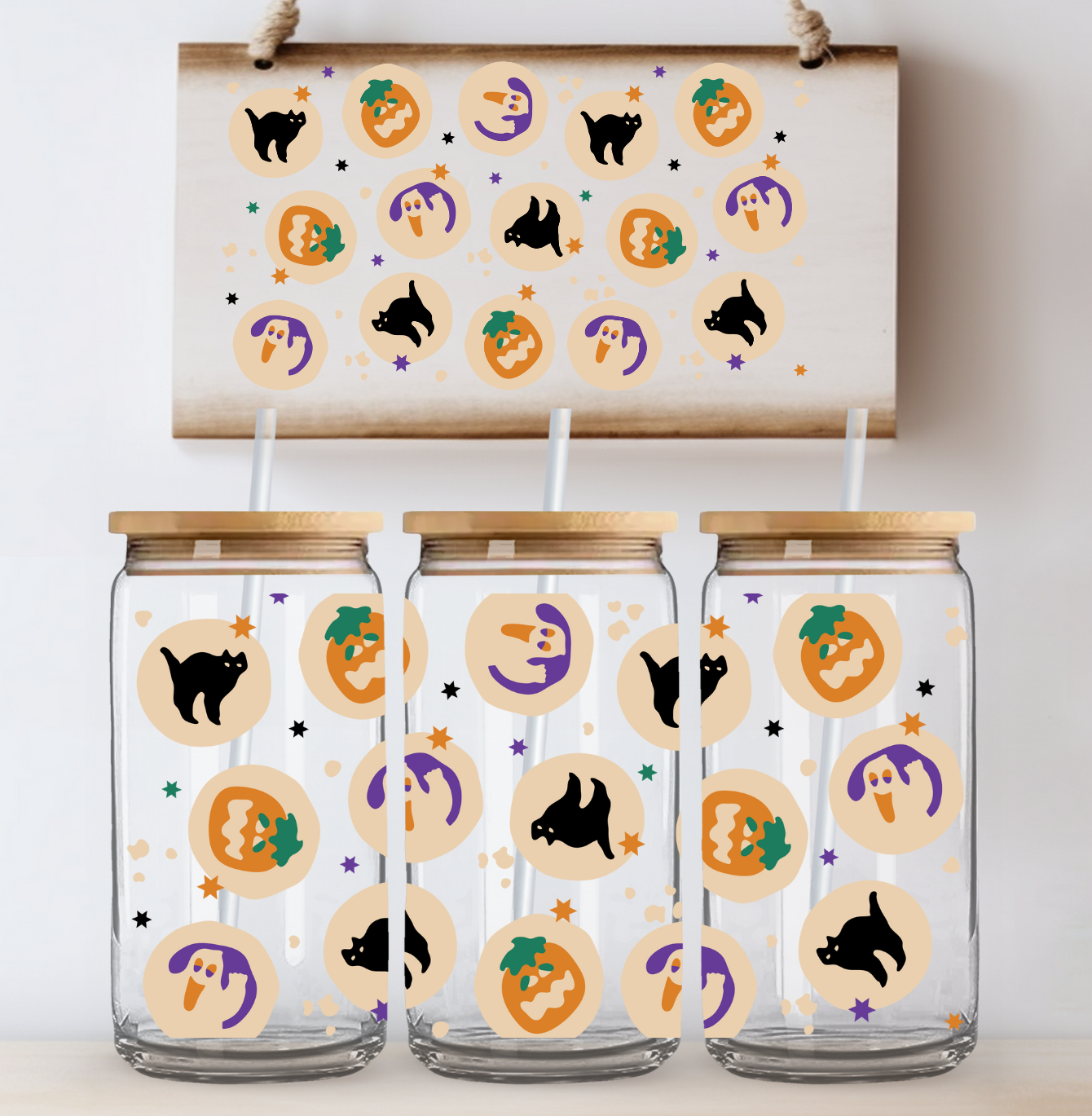 Halloween Cookies UV DTF Cup Wrap