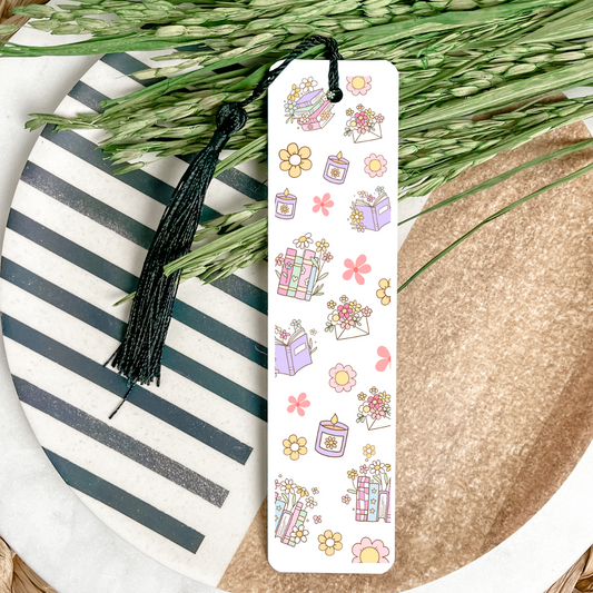 Books Flowers and Envelopes UV DTF Bookmark DOUBLE SIDED