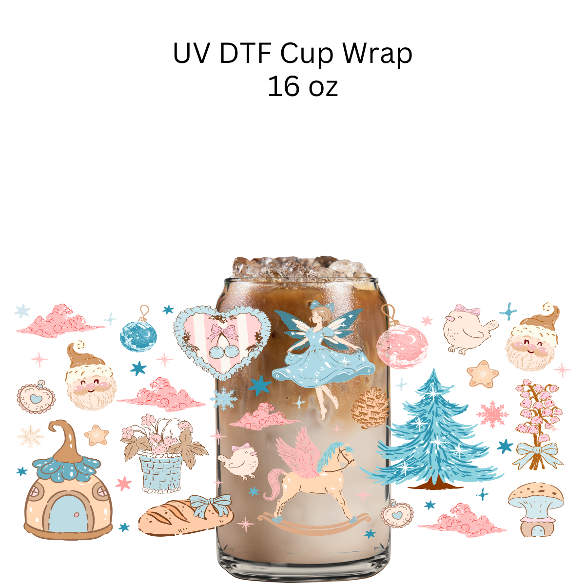 Whimsical Christmas UV DTF Cup Wrap