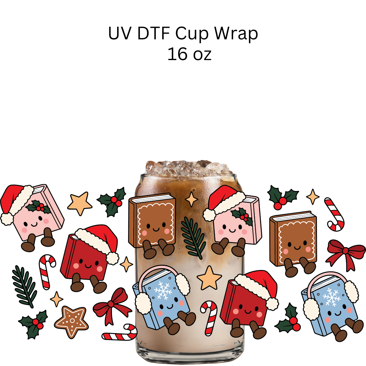 Christmas Books UV DTF Cup Wrap