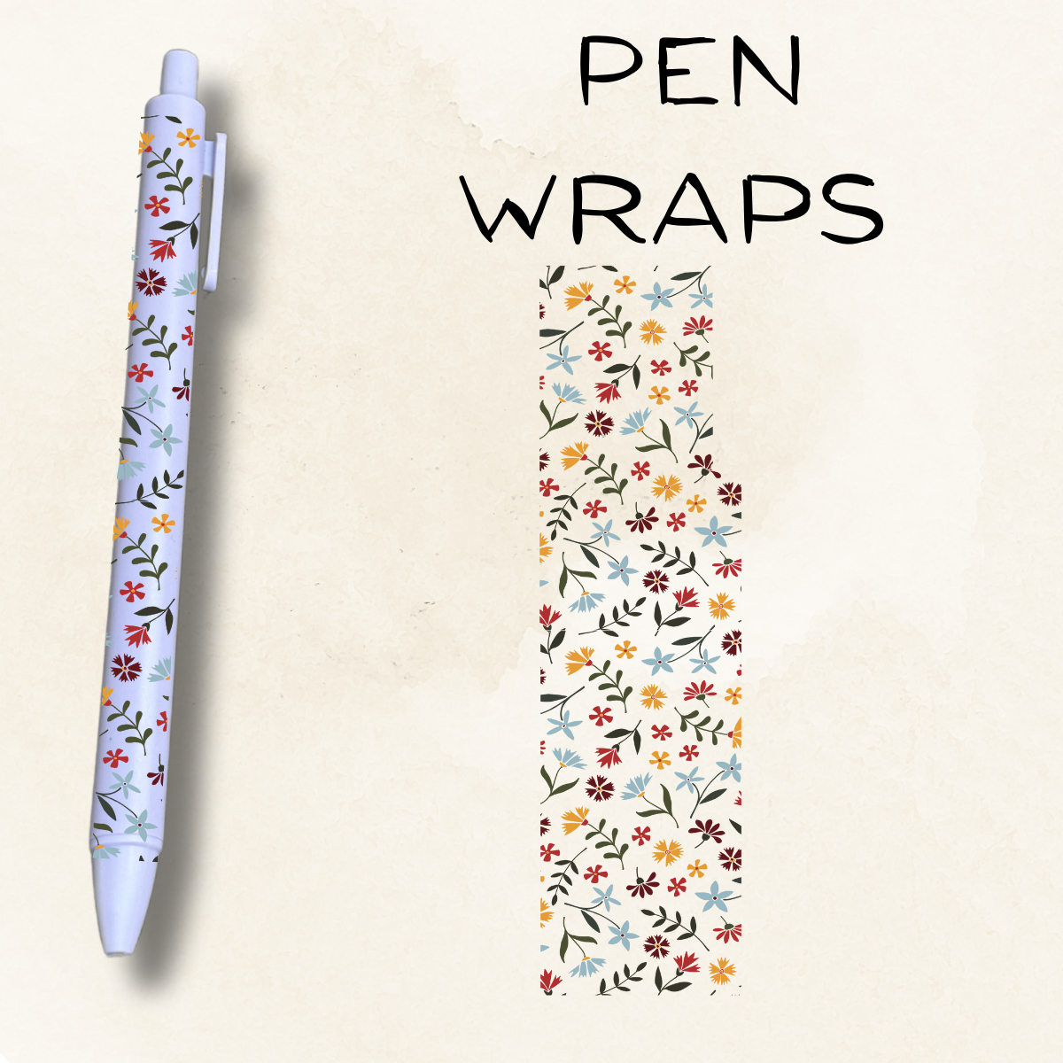 Wildflowers UV DTF Wrap For Ballpoint Pen