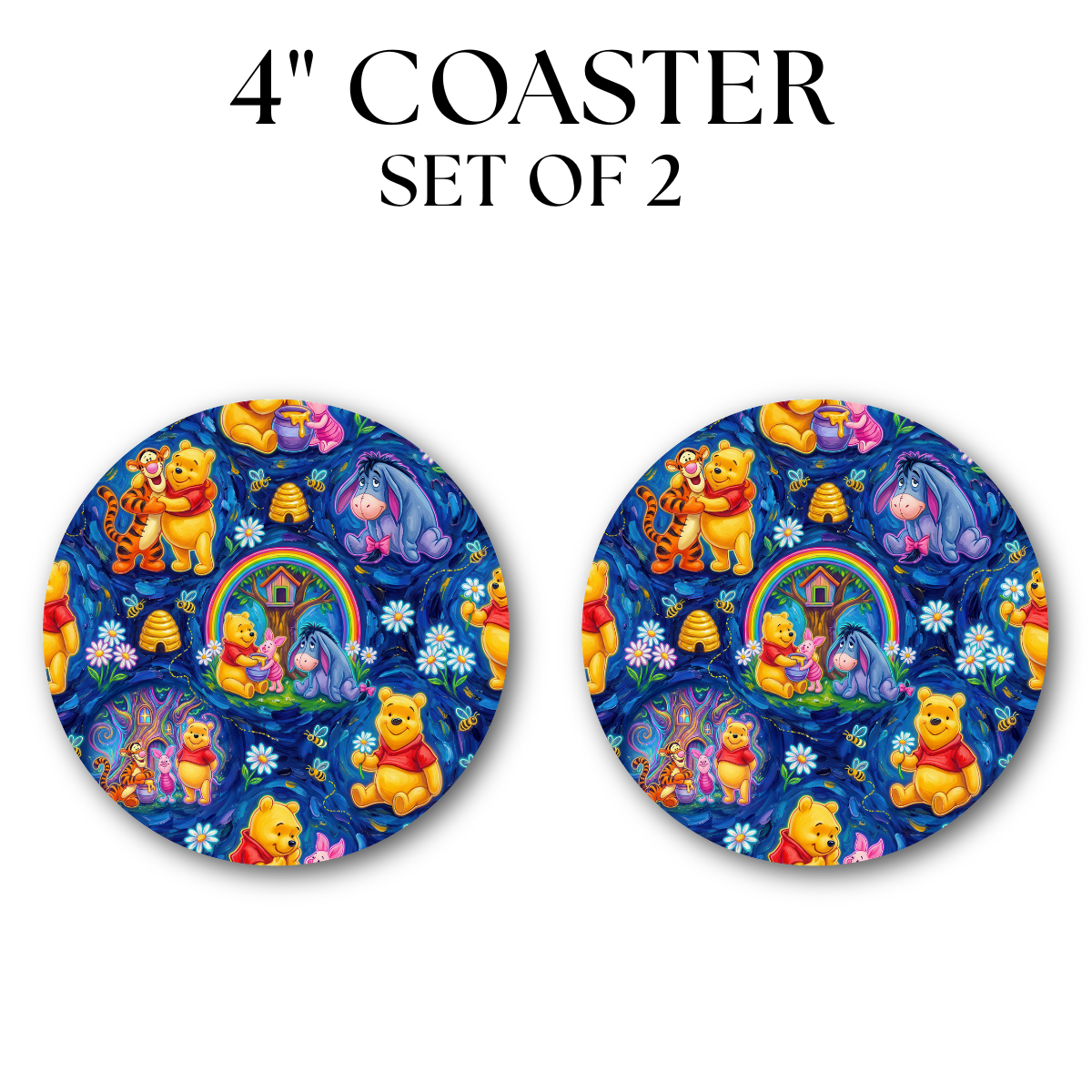 Blue Bear UV DTF Coaster 4"