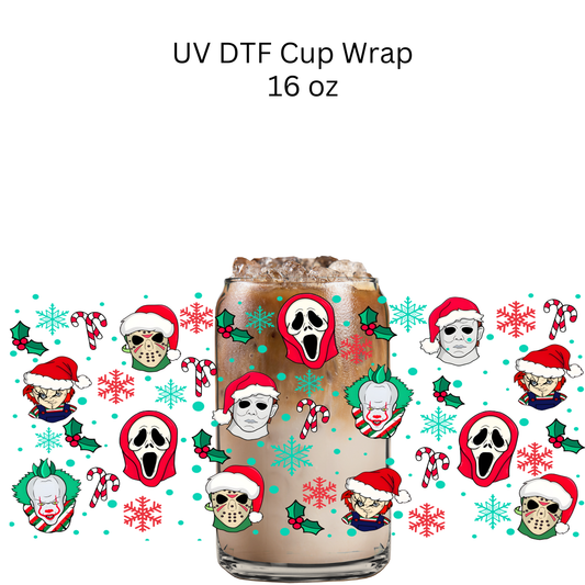 Halloween Characters Christmas UV DTF Cup Wrap