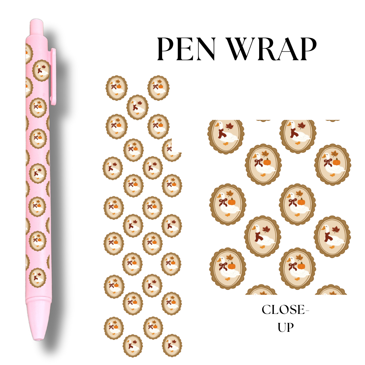 Fall Goose Frame UV DTF Wrap For Ballpoint Pen